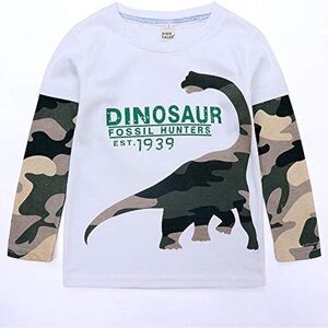 $3 NEW DINOSAUR LONG SLEEVE SHIRT. SIZE 6T. $3 WHEN BUNDLED WITH 3 OR MORE ITEMS